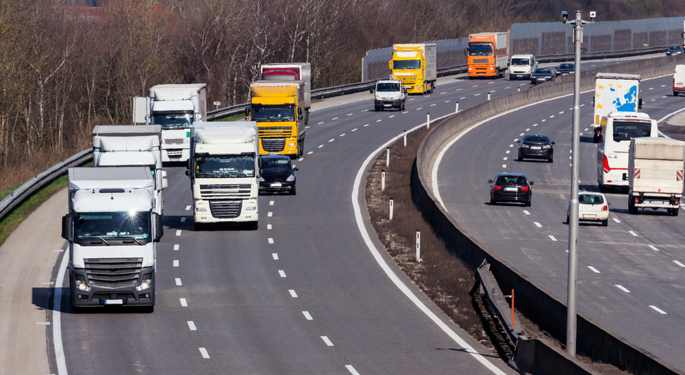 Semi-trucks on the highway