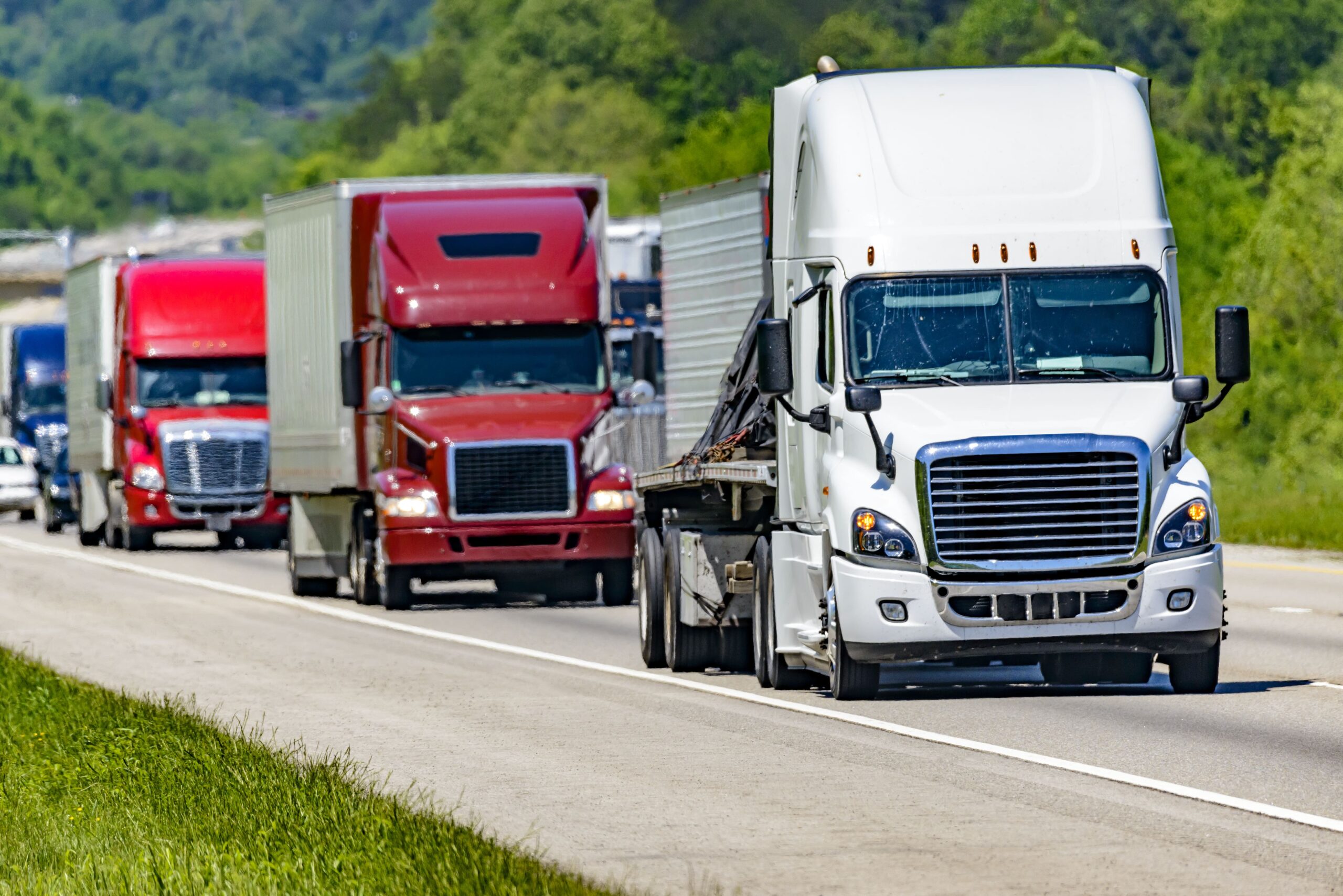 Semi trucks on highway