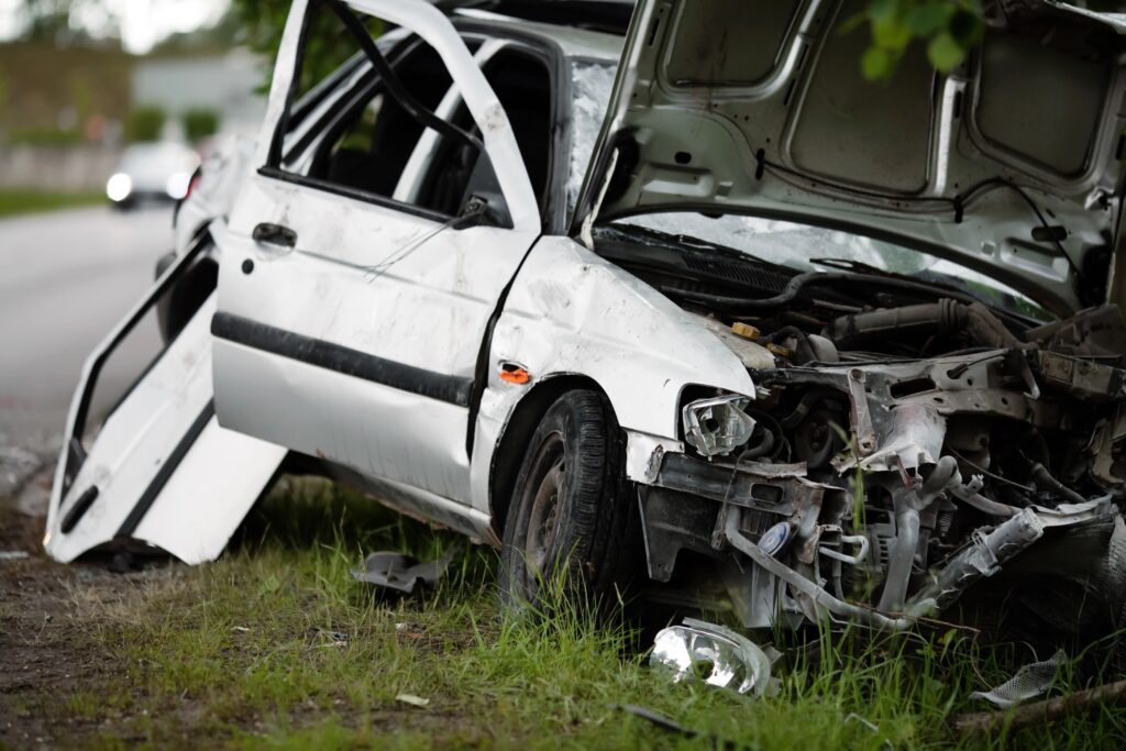 Car after catastrophic crash