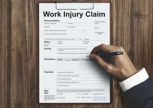 Work Injury Compensation Claim Form Concept