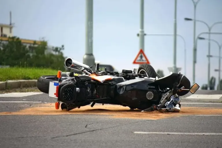 motorcycle accident on city road