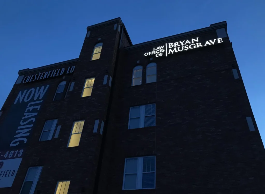 Springfield, MO office building with the Law Offices of Bryan Musgrave sign